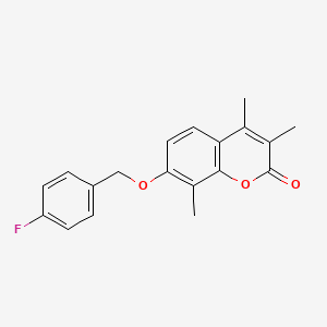 molecular formula C19H17FO3 B5850831 7-[(4-fluorobenzyl)oxy]-3,4,8-trimethyl-2H-chromen-2-one 