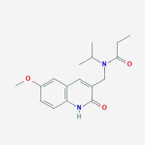 molecular formula C17H22N2O3 B5850837 N-[(2-hydroxy-6-methoxy-3-quinolinyl)methyl]-N-isopropylpropanamide 