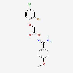 molecular formula C16H14BrClN2O4 B5850850 N'-{[(2-bromo-4-chlorophenoxy)acetyl]oxy}-4-methoxybenzenecarboximidamide 
