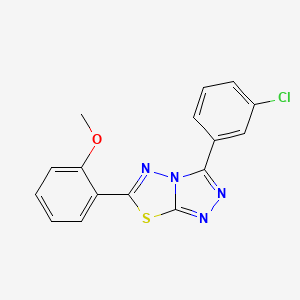 molecular formula C16H11ClN4OS B5850857 3-(3-chlorophenyl)-6-(2-methoxyphenyl)[1,2,4]triazolo[3,4-b][1,3,4]thiadiazole 