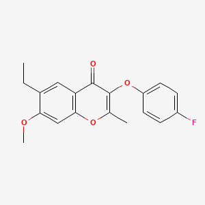 molecular formula C19H17FO4 B5850872 6-ethyl-3-(4-fluorophenoxy)-7-methoxy-2-methyl-4H-chromen-4-one 