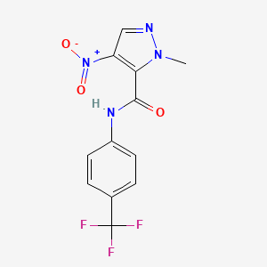 molecular formula C12H9F3N4O3 B5850879 1-methyl-4-nitro-N-[4-(trifluoromethyl)phenyl]-1H-pyrazole-5-carboxamide 