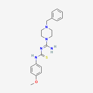 molecular formula C20H25N5OS B5850895 4-benzyl-N-{[(4-methoxyphenyl)amino]carbonothioyl}-1-piperazinecarboximidamide 
