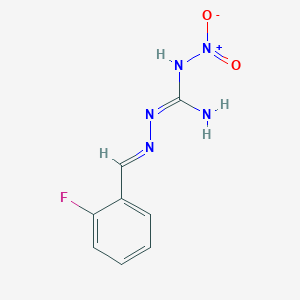 molecular formula C8H8FN5O2 B5850953 2-(2-fluorobenzylidene)-N-nitrohydrazinecarboximidamide 