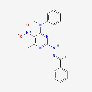 molecular formula C19H18N6O2 B5850979 benzaldehyde {4-methyl-6-[methyl(phenyl)amino]-5-nitro-2-pyrimidinyl}hydrazone 