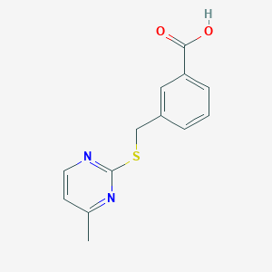 molecular formula C13H12N2O2S B5850998 3-{[(4-methyl-2-pyrimidinyl)thio]methyl}benzoic acid 