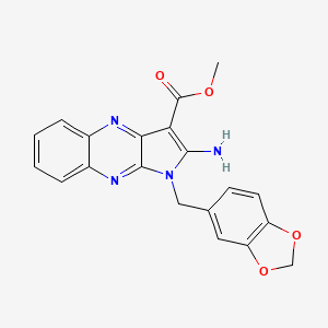 molecular formula C20H16N4O4 B5851000 methyl 2-amino-1-(1,3-benzodioxol-5-ylmethyl)-1H-pyrrolo[2,3-b]quinoxaline-3-carboxylate 