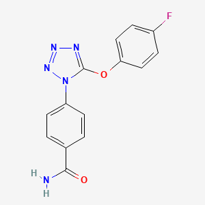 molecular formula C14H10FN5O2 B5851009 4-[5-(4-fluorophenoxy)-1H-tetrazol-1-yl]benzamide 