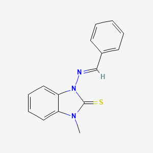 molecular formula C15H13N3S B5851013 1-(benzylideneamino)-3-methyl-1,3-dihydro-2H-benzimidazole-2-thione 