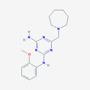 molecular formula C17H24N6O B5851014 6-(1-azepanylmethyl)-N-(2-methoxyphenyl)-1,3,5-triazine-2,4-diamine 