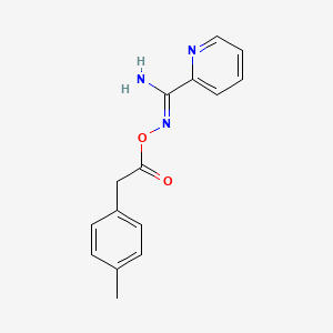 molecular formula C15H15N3O2 B5851019 N'-{[2-(4-methylphenyl)acetyl]oxy}-2-pyridinecarboximidamide 
