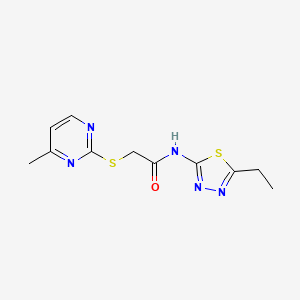 molecular formula C11H13N5OS2 B5851026 N-(5-ethyl-1,3,4-thiadiazol-2-yl)-2-[(4-methyl-2-pyrimidinyl)thio]acetamide 