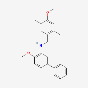 molecular formula C23H25NO2 B5851039 (4-methoxy-3-biphenylyl)(4-methoxy-2,5-dimethylbenzyl)amine 