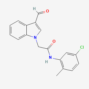 molecular formula C18H15ClN2O2 B5851061 N-(5-chloro-2-methylphenyl)-2-(3-formyl-1H-indol-1-yl)acetamide 