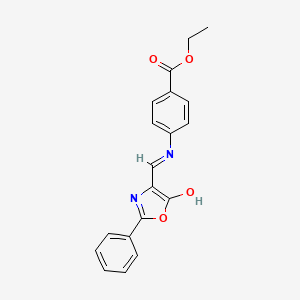 molecular formula C19H16N2O4 B5851071 ethyl 4-{[(5-oxo-2-phenyl-1,3-oxazol-4(5H)-ylidene)methyl]amino}benzoate 