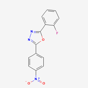 molecular formula C14H8FN3O3 B5851080 2-(2-fluorophenyl)-5-(4-nitrophenyl)-1,3,4-oxadiazole 