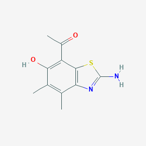B058511 1-(2-Amino-6-hydroxy-4,5-dimethyl-1,3-benzothiazol-7-YL)ethanone CAS No. 120164-27-4