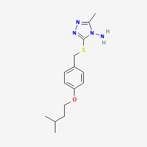 molecular formula C15H22N4OS B5851117 3-methyl-5-{[4-(3-methylbutoxy)benzyl]thio}-4H-1,2,4-triazol-4-amine 