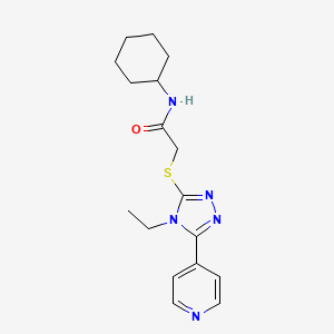 molecular formula C17H23N5OS B5851152 N-cyclohexyl-2-{[4-ethyl-5-(4-pyridinyl)-4H-1,2,4-triazol-3-yl]thio}acetamide 