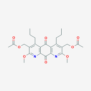 molecular formula C26H30N2O8 B058512 3,7-Bis[(acetyloxy)methyl]-2,8-dimethoxy-4,6-dipropylpyrido[3,2-g]quinoline-5,10-dione CAS No. 119623-92-6