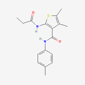 molecular formula C17H20N2O2S B5851204 4,5-dimethyl-N-(4-methylphenyl)-2-(propionylamino)-3-thiophenecarboxamide 