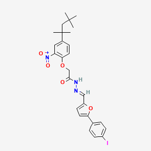 molecular formula C27H30IN3O5 B5851267 N'-{[5-(4-iodophenyl)-2-furyl]methylene}-2-[2-nitro-4-(1,1,3,3-tetramethylbutyl)phenoxy]acetohydrazide 