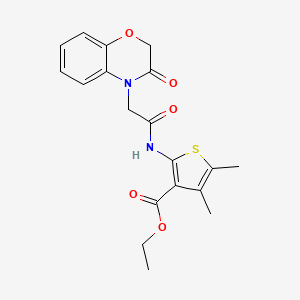 molecular formula C19H20N2O5S B5851272 ethyl 4,5-dimethyl-2-{[(3-oxo-2,3-dihydro-4H-1,4-benzoxazin-4-yl)acetyl]amino}-3-thiophenecarboxylate 