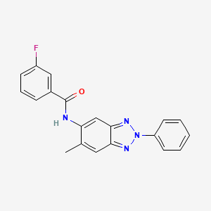 molecular formula C20H15FN4O B5851284 3-fluoro-N-(6-methyl-2-phenyl-2H-1,2,3-benzotriazol-5-yl)benzamide 