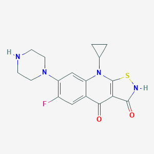 B058513 6-Fluoro-7-(piperazin-1-yl)-9-cyclopropylisothiazolo[5,4-b]quinoline-3,4(2H,9H)-dione CAS No. 111279-87-9