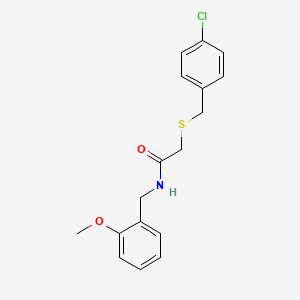 molecular formula C17H18ClNO2S B5851308 2-[(4-chlorobenzyl)thio]-N-(2-methoxybenzyl)acetamide 