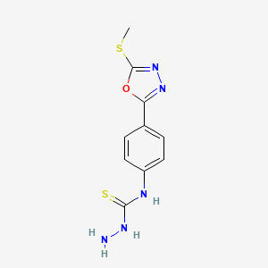 molecular formula C10H11N5OS2 B5851334 N-{4-[5-(methylthio)-1,3,4-oxadiazol-2-yl]phenyl}hydrazinecarbothioamide 