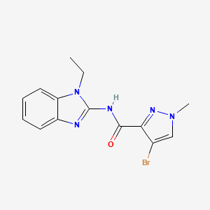 molecular formula C14H14BrN5O B5851338 4-bromo-N-(1-ethyl-1H-benzimidazol-2-yl)-1-methyl-1H-pyrazole-3-carboxamide 