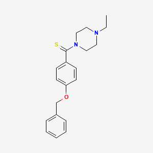 molecular formula C20H24N2OS B5851366 1-{[4-(benzyloxy)phenyl]carbonothioyl}-4-ethylpiperazine 