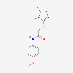 molecular formula C13H16N4O2S B5851395 2-[(4,5-dimethyl-4H-1,2,4-triazol-3-yl)thio]-N-(4-methoxyphenyl)acetamide 