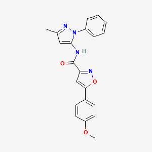 molecular formula C21H18N4O3 B5851403 5-(4-methoxyphenyl)-N-(3-methyl-1-phenyl-1H-pyrazol-5-yl)-3-isoxazolecarboxamide 