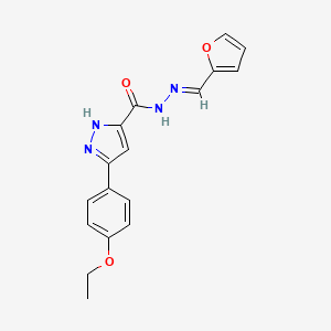 molecular formula C17H16N4O3 B5851406 3-(4-ethoxyphenyl)-N'-(2-furylmethylene)-1H-pyrazole-5-carbohydrazide 