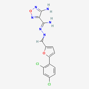 molecular formula C14H10Cl2N6O2 B5851425 4-amino-N'-{[5-(2,4-dichlorophenyl)-2-furyl]methylene}-1,2,5-oxadiazole-3-carbohydrazonamide 