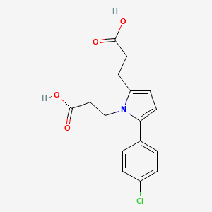 molecular formula C16H16ClNO4 B5851431 3,3'-[5-(4-chlorophenyl)-1H-pyrrole-1,2-diyl]dipropanoic acid 