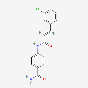 molecular formula C16H13ClN2O2 B5851456 4-{[3-(3-chlorophenyl)acryloyl]amino}benzamide 