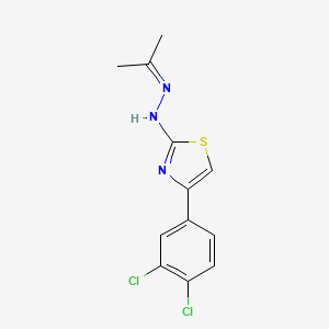 molecular formula C12H11Cl2N3S B5851466 acetone [4-(3,4-dichlorophenyl)-1,3-thiazol-2-yl]hydrazone 