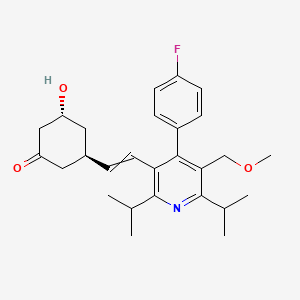 molecular formula C27H34FNO3 B585148 (3R,5R)-3-[2-[4-(4-fluorophenyl)-5-(methoxymethyl)-2,6-di(propan-2-yl)pyridin-3-yl]ethenyl]-5-hydroxycyclohexan-1-one CAS No. 158878-47-8