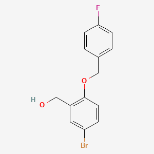molecular formula C14H12BrFO2 B5851505 {5-bromo-2-[(4-fluorobenzyl)oxy]phenyl}methanol 