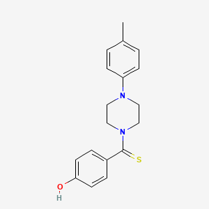 molecular formula C18H20N2OS B5851521 4-{[4-(4-methylphenyl)-1-piperazinyl]carbonothioyl}phenol 