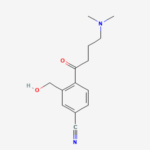 molecular formula C14H18N2O2 B585153 4-[4-(Dimethylamino)butanoyl]-3-(hydroxymethyl)benzonitrile CAS No. 1433278-33-1