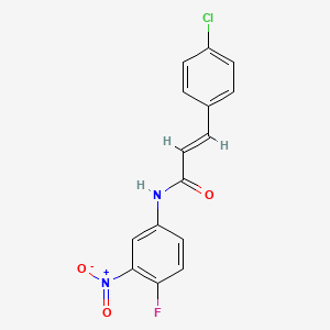 molecular formula C15H10ClFN2O3 B5851557 3-(4-chlorophenyl)-N-(4-fluoro-3-nitrophenyl)acrylamide 