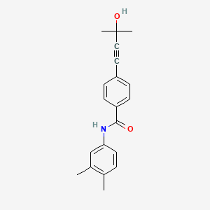 N-(3,4-dimethylphenyl)-4-(3-hydroxy-3-methyl-1-butyn-1-yl)benzamide