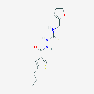 molecular formula C14H17N3O2S2 B5851610 N-(2-furylmethyl)-2-[(5-propyl-3-thienyl)carbonyl]hydrazinecarbothioamide 