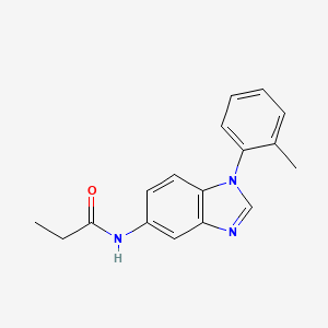 molecular formula C17H17N3O B5851628 N-[1-(2-methylphenyl)-1H-benzimidazol-5-yl]propanamide 