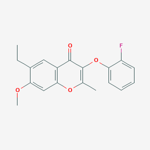 molecular formula C19H17FO4 B5851637 6-ethyl-3-(2-fluorophenoxy)-7-methoxy-2-methyl-4H-chromen-4-one 