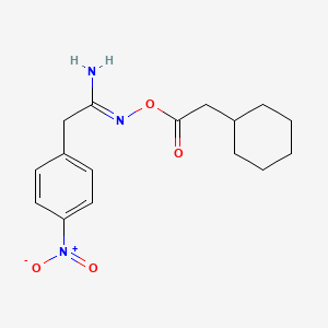 molecular formula C16H21N3O4 B5851644 N'-[(cyclohexylacetyl)oxy]-2-(4-nitrophenyl)ethanimidamide 